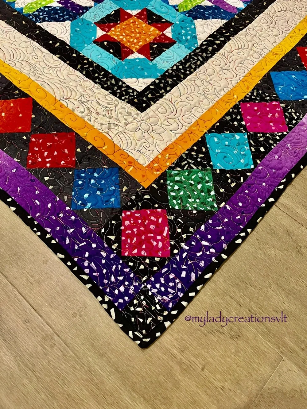Handmade Rainbow Ombré Patchwork Quilt